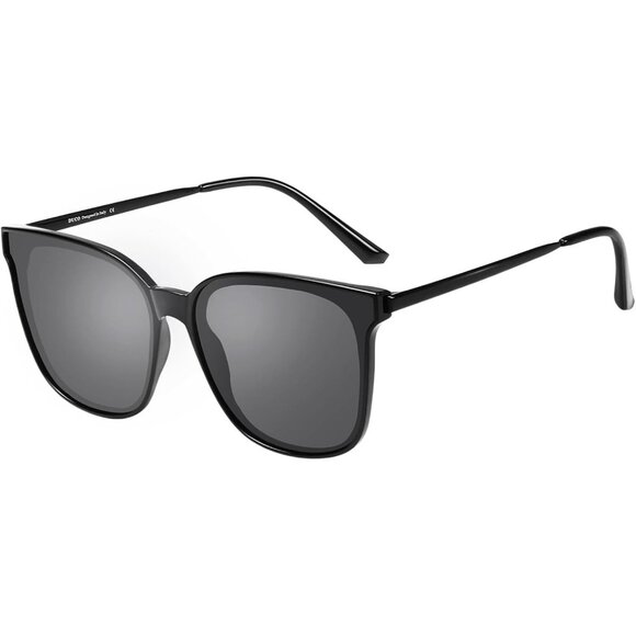 ✨ Women Black Round Sunglasses Polarized Shade Lightweight Frame Sunglasses